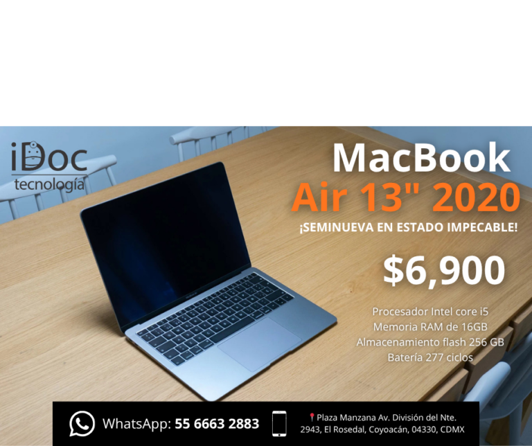MacBookAir seminuevo con garantía